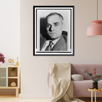 Historic Framed Print, [Alberto Moravia, head-and-shoulders portrait, facing front],  17-7/8" x 21-7/8"