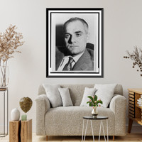 Historic Framed Print, [Alberto Moravia, head-and-shoulders portrait, facing front],  17-7/8" x 21-7/8"
