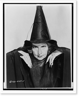 Agnes Moorehead, head-and-shoulders portrait, facing front, dressed in costume as a witch for the television play Rapunzel"", Vintage Poster