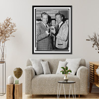 Danny Kaye presented with lifetime honorary credit card.photo by Van Pelt, Historic Print