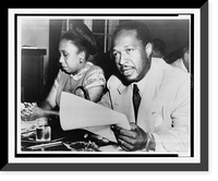 Josh White testifying before the House Un-American Activities Committee; his wife sits beside him, Antique Wall Art