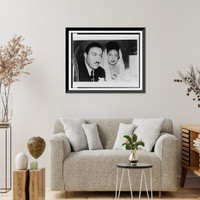 Adam Clayton Powell, Jr. and wife Hazel Dorothy Scott, head-and-shoulders portrait, on their wedding day, Antique Print