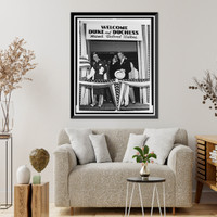 The Duke and Duchess of Windsor greet crowd upon their arrival in Miami, Antique Poster