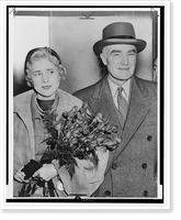 Historic Framed Print, [Clare Boothe Luce, U.S. ambassador to Italy, and husband, publisher Henry Luce, arriving at Idlewild Airport, New York, New York].World Telegram & Sun photo by Phil Stanziola.,  17-7/8" x 21-7/8"