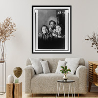 Historic Framed Print, [Three African American girls, head-and-shoulders portrait, facing front],  17-7/8" x 21-7/8"