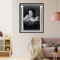 Nursing student wearing a fur collar and lace dress, head-and-shoulders portrait, facing left, Antique Poster
