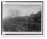 Railroad construction through residential area in Georgia, Antique Wall Art