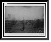 Historic Framed Print, [Bird's-eye view of landscaped grounds with community in background in Georgia],  17-7/8" x 21-7/8"