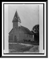 Historic Framed Print, [Exterior view of wooden church],  17-7/8" x 21-7/8"