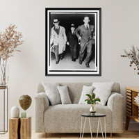 Lucky" Luciano being escorted into court by two detectives", Antique Print