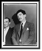 Historic Framed Print, [Vincent Coll, half-length portrait, facing left; on his left is gang member Frank Giordani, Bathgate Police Station, Bronx, New York],  17-7/8" x 21-7/8"