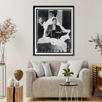 Historic Framed Print, [Dutch Schultz, half-length portrait, standing, facing right, being arraigned in court],  17-7/8" x 21-7/8"