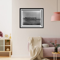 Historic Framed Print, Dumping rock on jetty,  17-7/8" x 21-7/8"