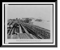 Vintage Nautical Print - View of receiving wharf showing lumber