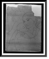 Mother with child under grapevines, Antique Poster