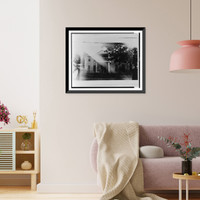 House and steamboat at West Point, Arkansas, Antique Wall Art