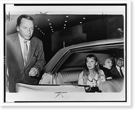 Mia Farrow in the car with unidentified couple, F. Sinatra at door of car as they prepare to leave Schubert Theater.World Telegram & Sun photo by Stanley Wolfson. Classic, Vintage Wall Art