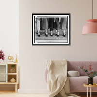 Legs and feet of five teenage girls wearing dog collar anklets on their socks.World-Telegram photo by Roger Higgins, Vintage Wall Art