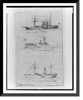 Broadside views of three sidewheel steamships: U.S. Transport Ericcson, U.S. Transport Mayflower, and U.S. Transport Empire City"", Historic Print