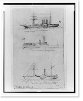 Broadside views of three sidewheel steamships: U.S. Transport Ericcson, U.S. Transport Mayflower, and U.S. Transport Empire City"", Historic Print