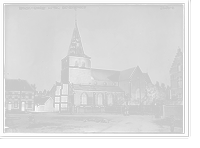 Historic Framed Print, Haelen .  church after bombardment,  17-7/8" x 21-7/8"