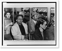 Historic Framed Print, Anti-Segregationists ride bus,  17-7/8" x 21-7/8"