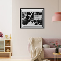 Historic Framed Print, [Black Muslim counter-demonstration at NAACP rally in Harlem (New York, N.Y.), showing African Americans protesting, with one man holding up sign, Intergration [sic] no!!! separation yes!"]",  17-7/8" x 21-7/8"