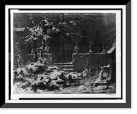 Historic Framed Print, [Cloister court in the snow],  17-7/8" x 21-7/8"