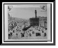 Firenze - R. Museo di S. Marco. Piazza della Signoria col supplizio del Savonarola et suoi compagni (Ignoto Fiorentino, XVI secolo ?).Ed. Alinari, Antique Print