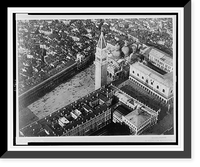 Aerial view of Venice, Italy, showing Saint Mark's Square, the Campanile above the domed roof of the Basilica of Saint Mark, and the Doge's Palace, Antique Wall Art