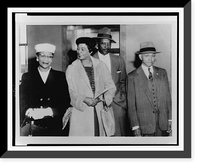 (Left to right) Mrs. Alberta Hinkle, Mrs. L.C. Bates, Clarence A. Laws, and P.M. Morgan, NAACP officials, arriving in federal court, Little Rock, Arkansas Classic, Antique Print