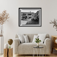 Rhode Island. Newport. A.C. James home, Suprise Valley" terrace, walls, pathway leading along mountainside", Vintage Print