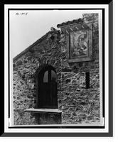 Historic Framed Print, [A.C. James home, Suprise Valley",  detail of mural of carpenter on exterior of carpenter shop,  Newport,  Rhode Island]",  17-7/8" x 21-7/8"