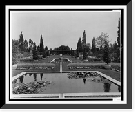 Historic Framed Print, [A.C. James home, Suprise Valley",  view of the Blue Garden,  showing lily pond in foreground,  Newport,  Rhode Island]",  17-7/8" x 21-7/8"