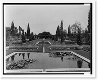 Historic Framed Print, [A.C. James home, Suprise Valley",  view of the Blue Garden,  showing lily pond in foreground,  Newport,  Rhode Island]",  17-7/8" x 21-7/8"