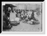Historic Framed Print, Refugees, Gare de Lyon, Paris,  17-7/8" x 21-7/8"