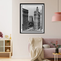 Historic Framed Print, U.S. Express & Trinity Bldgs.,  17-7/8" x 21-7/8"