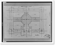 Historic Framed Print, Design for Jefferson Building,  17-7/8" x 21-7/8"