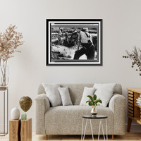 Historic Framed Print, Convicts and guard, Oglethorpe County, Georgia,  17-7/8" x 21-7/8"