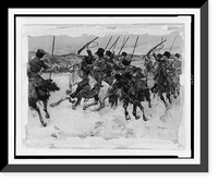 Historic Framed Print, [Attacking a baggage train],  17-7/8" x 21-7/8"