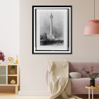 Historic Framed Print, Washington's Monument, Baltimore.W.H. Bartlett ; D. Thompson.,  17-7/8" x 21-7/8"