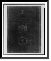 Filling station. Elevation and plan. Working drawing.John P. Almand Architect Little Rock Ark, Antique Poster