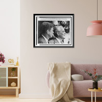 Allen Dulles (r) and Sen. John F. Kennedy (l) head-and-shoulders portrait, turned right, Historic Print