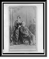 President and Mrs. Rutherford B. Hayes (Lucy Webb Hayes), full-length portrait, looking slightly left, Antique Print