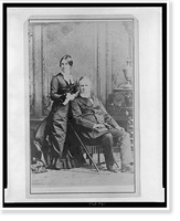 President and Mrs. Rutherford B. Hayes (Lucy Webb Hayes), full-length portrait, looking slightly left, Antique Print
