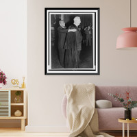 Historic Framed Print, [R.G. Marshall helping Supreme Court Chief Justice Earl Warren on with his robe],  17-7/8" x 21-7/8"