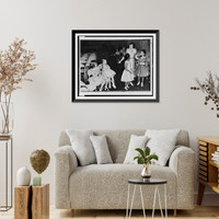 Miss Mary Brent, principal of Glenn School, greets pupils, both white and Negro, in a previously all-white school, Vintage Wall Art
