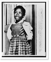 Six-year-old Ruby Bridges, three-quarter length portrait, standing, facing front, Vintage Wall Art