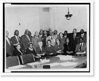 Ben T. Shorter, Reverend William Holmes Borders, Reverend A. Bell, Reverend B.J. Johnson, Austin T. Walden, and Clarence Mitchell posed with others, Vintage Print