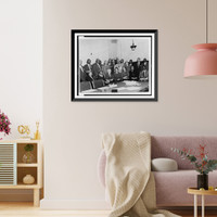 Ben T. Shorter, Reverend William Holmes Borders, Reverend A. Bell, Reverend B.J. Johnson, Austin T. Walden, and Clarence Mitchell posed with others, Vintage Print